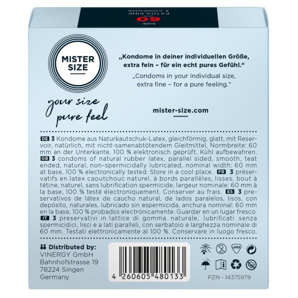 MISTER SIZE 60 MM 3 KONDOMA