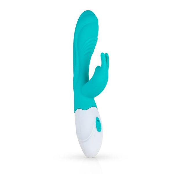 Silikonski Rabbit vibrator Leda, tirkizan